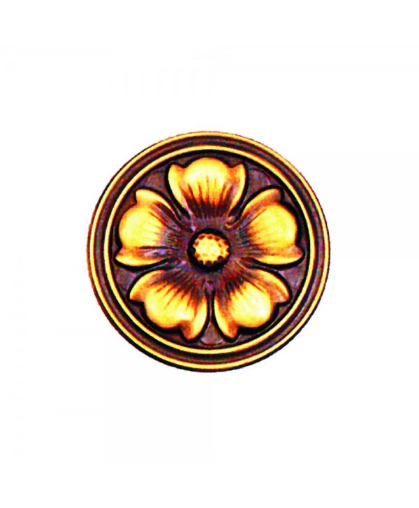 10-RCL Roseta chapa circular con flor central latón
