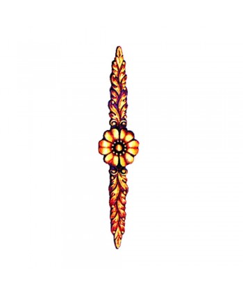 6-HL Hoja chapa latón labrada con flor central