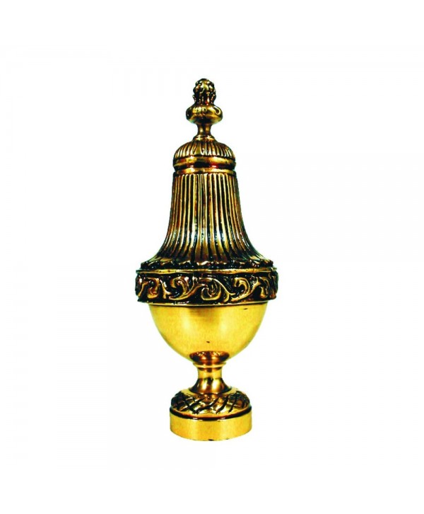 14-RL Remate latón labrado y rayado brillo viejo