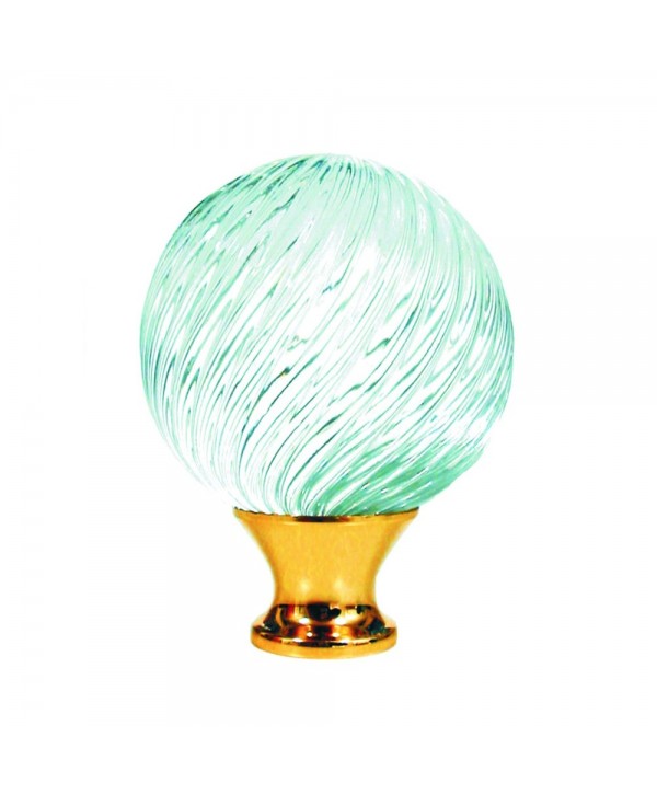 20-RL Remate cristal con bola en espiral latón