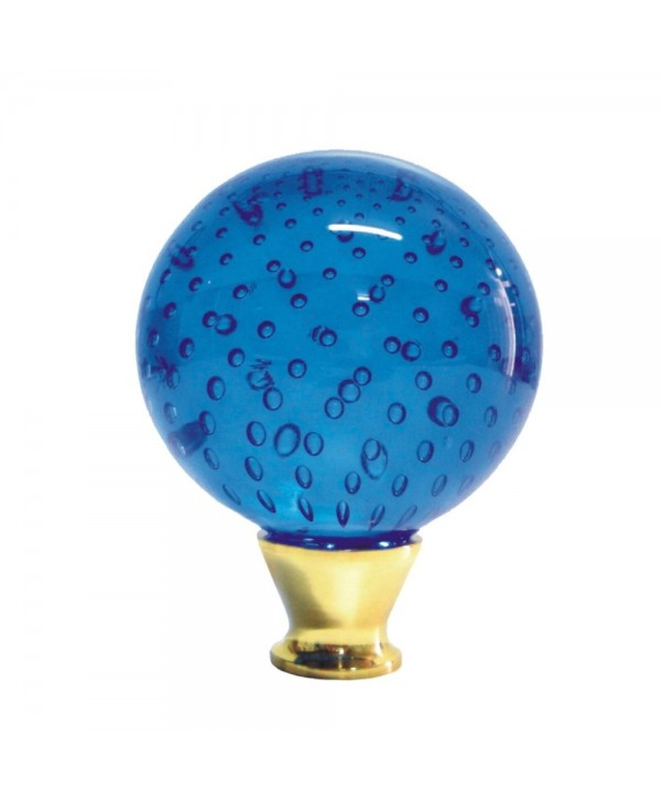 32-RL Remate bola cristal azul con base laton