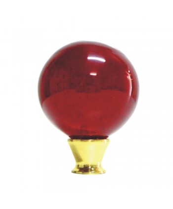 32-RL Remate con base latón y bola roja cristal
