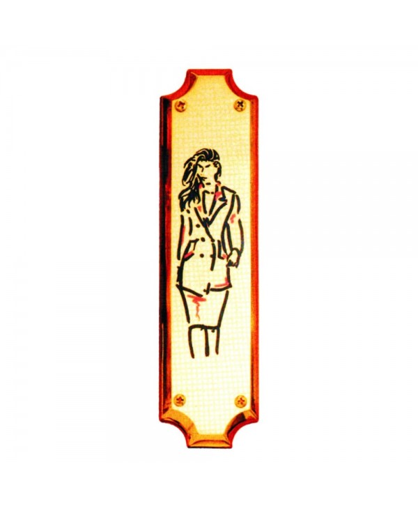 28-PVL Placa para baño mujeres latón
