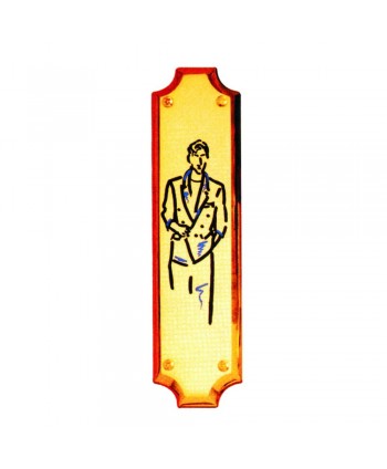 29-PVL Placa para baño hombres latón