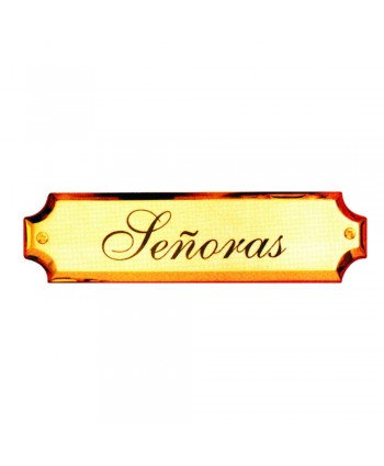 30-PVL Placa dibujo señoras baño latón