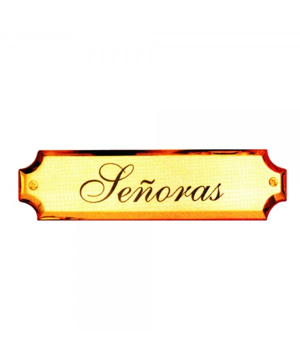 30-PVL Placa dibujo señoras baño latón