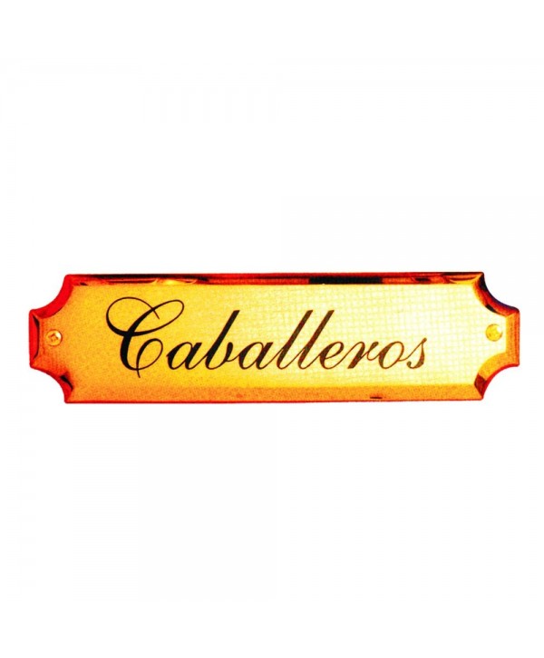 31-PVL Placa dibujo caballeros baño latón