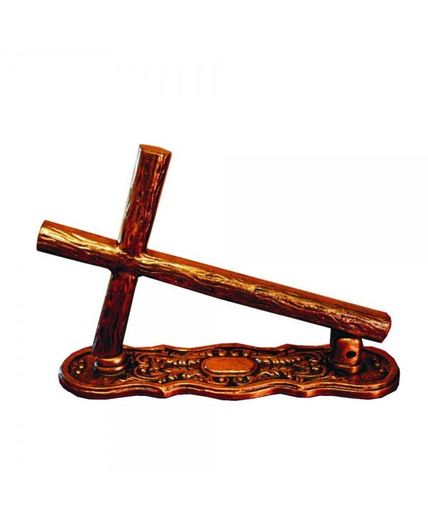 56-PVL Llamador procesión cruz en rustico latón