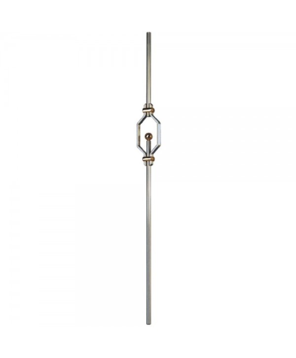 414-INOX Barrote clásico de acero inox con latón