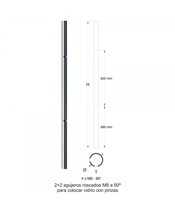 502-INOX Arranque de escalera de acero inoxidable