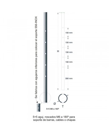 505-INOX Arranque acero inoxidable para baranda