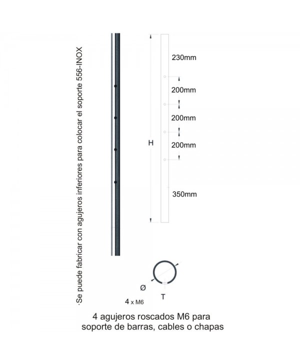 508-INOX Arranque para barandilla de inoxidable