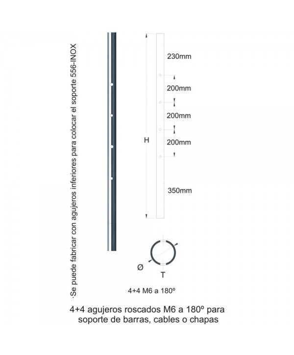 509-INOX Arranque para balcones de acero inox