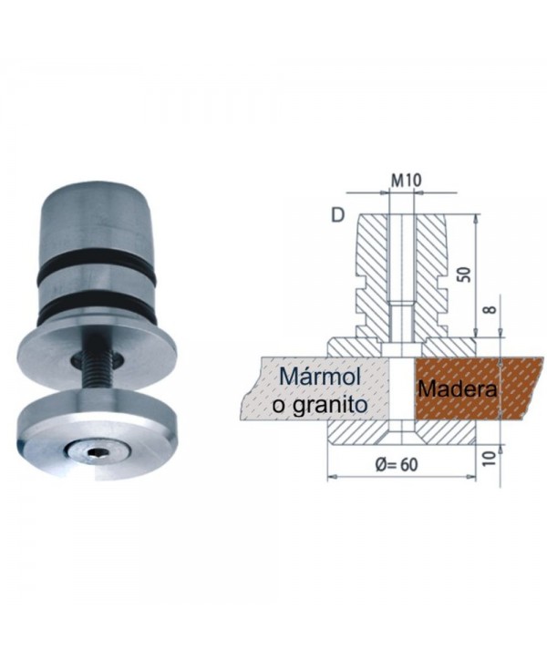 553-INOX Soporte para poste de acero inoxidable