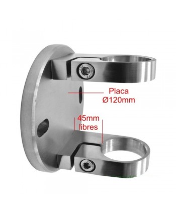 558-INOX Medidas del soporte para poste de acero inox