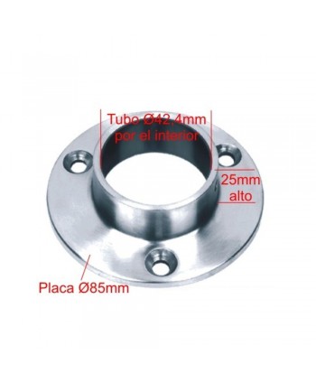 562-INOX Medidas del soporte para tubo de inoxidable