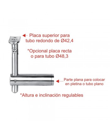 717-INOX Opciones soportes de pasamanos acero inox