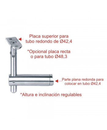 718-INOX Opciones soportes de acero inox redondo