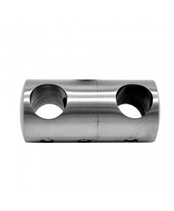 773-INOX Cruceta acero inox para doble barra redonda