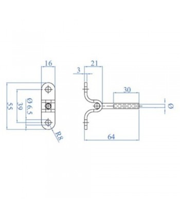 798-INOX Medidas tensor de cable para muros
