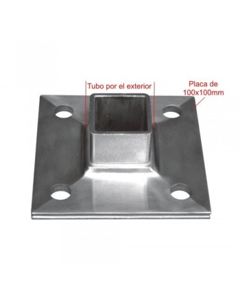 823-INOX Medidas soporte cuadrado de acero inox
