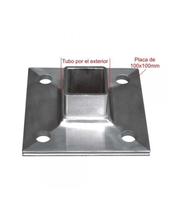823-INOX Medidas soporte cuadrado de acero inox