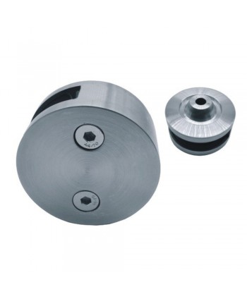 880-INOX Pinza redonda de acero inox para 1 cristal