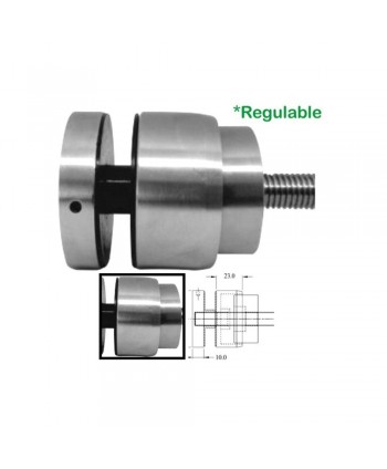 895-INOX-Regulable soporte para baranda de vidrio