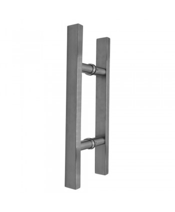 924-INOX Juego doble tirador rectangular acero inox