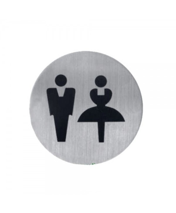 951-INOX Placa wc lavabos hombre y mujer acero inox