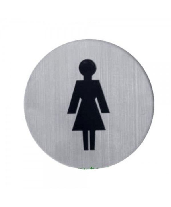 952-INOX Letrero silueta mujer para wc en acero inox