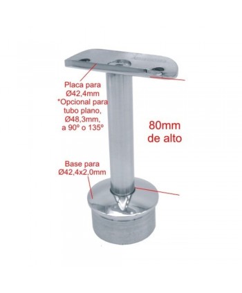 2654-INOX Medida soporte pasamanos recto de acero inox