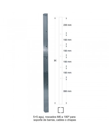 2805-INOX Poste acero inox para baranda de escalera