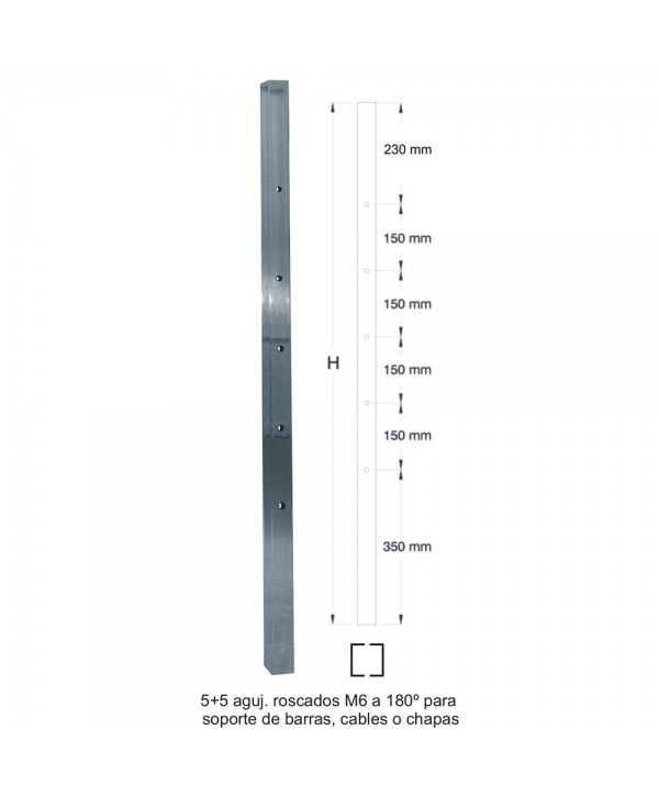 2805-INOX Poste acero inox para baranda de escalera