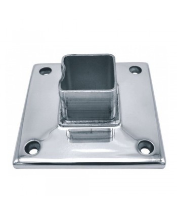 Soporte fijo para poste o tubo cuadrado en acero inoxidable brillo 2823-INOX