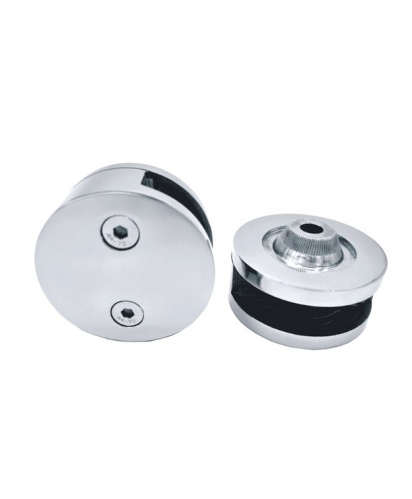 2880-INOX Pinza redonda para un vidrio en acero inox