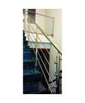 8017 Baranda de acero inox con cristal y barras