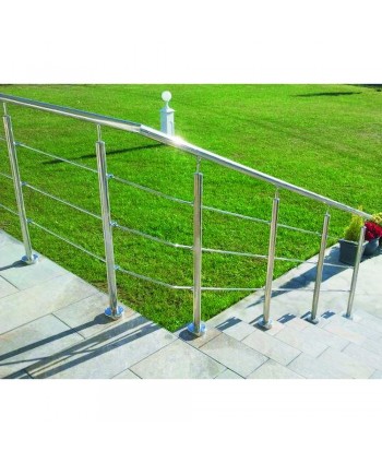 8041 Barandilla en jardín de acero inoxidable