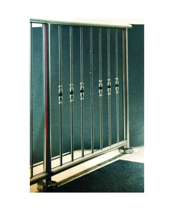 8052 Baranda con cristal Swarovski y barrotes de acero inox