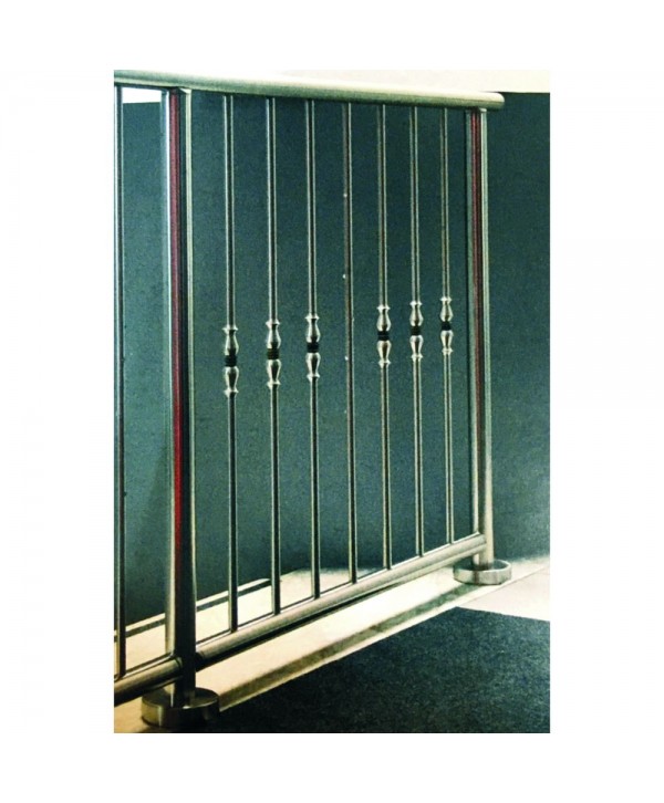 8052 Baranda con cristal Swarovski y barrotes de acero inox