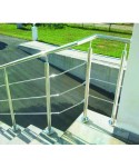 8040 Baranda exterior en acero inoxidable pulido espejo