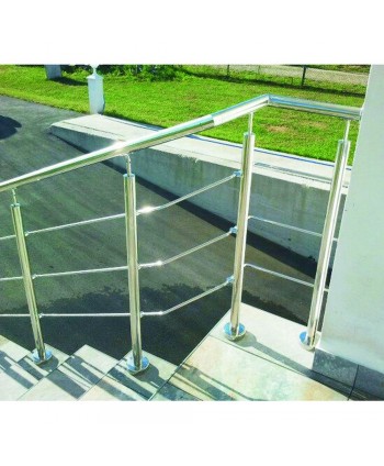 8040 Baranda exterior en acero inoxidable pulido espejo