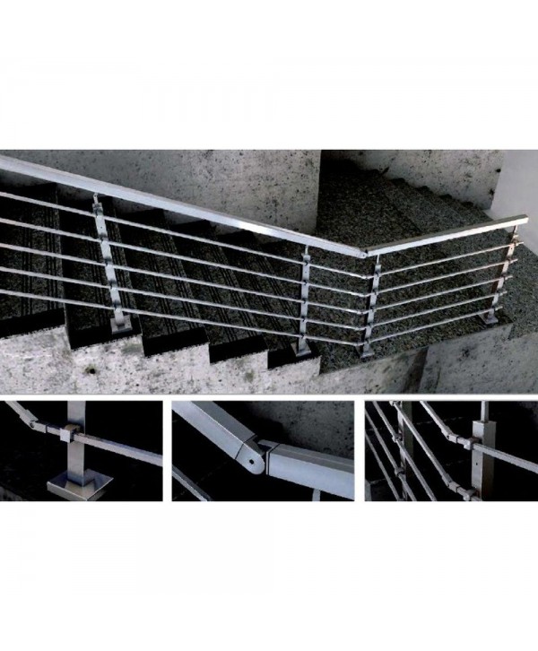 8047 Baranda de acero inoxidable en tubo cuadrado