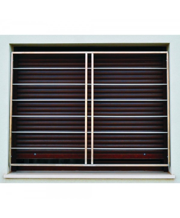 8065 Rejas de acero inox con tubo rectangular y redondo