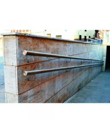 8068 Pasamanos doble para minusválidos en acero inoxidable