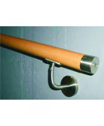8073 Pasamanos de madera y acero inox en pared