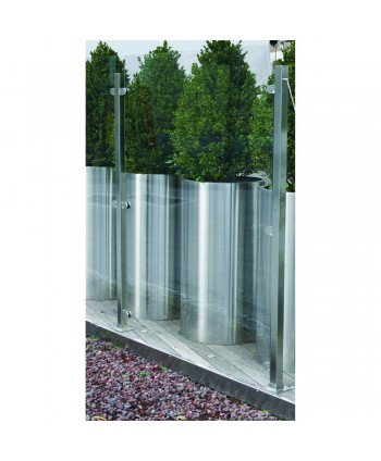 8403 Tabique separador de cristal y acero inoxidable