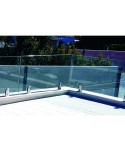 8404 Baranda de cristal son soportes de acero inox en el suelo