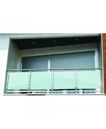 8408 Balcón con cristal y accesorios de acero inoxidable