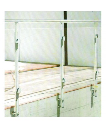 8415 Barandilla de acero inoxidable con pinzas de cristal